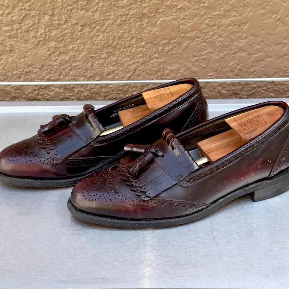 Dexter Burgundy Leather Loafers with Tassel - Size 9 1/2 M